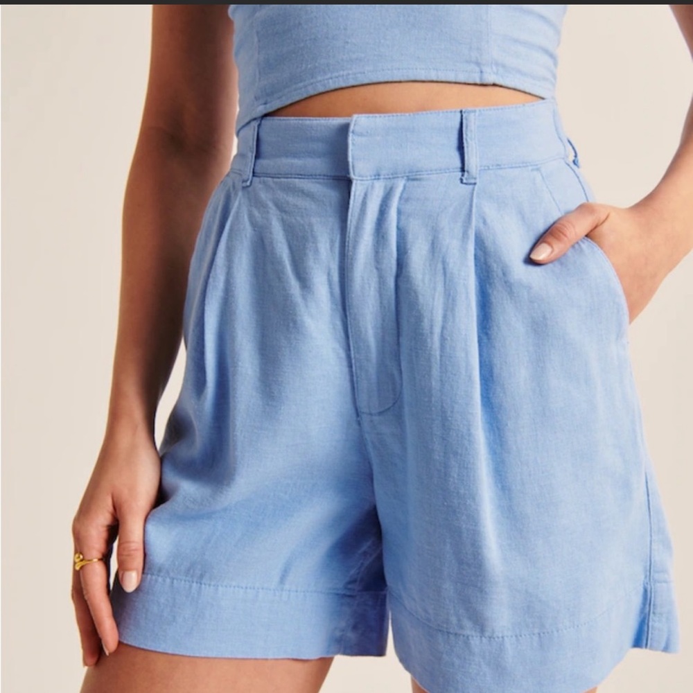 Abercrombie & Fitch Black 6” Linen Shorts
